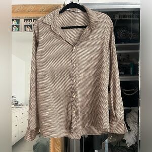 Zara Men’s Satin Effect Button Down Shirt NWOT